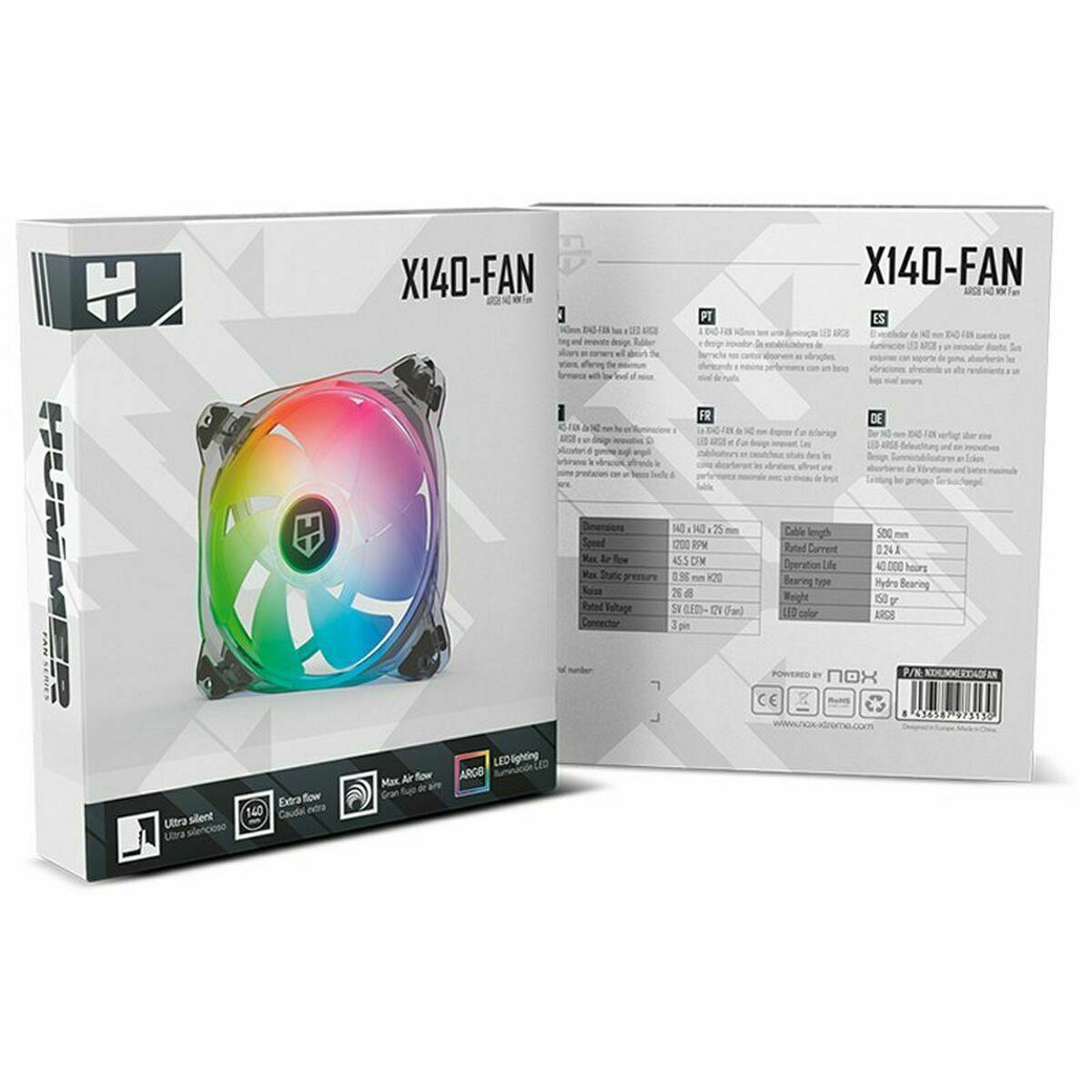 NOX HUMMER X140 -FAN FAN 140MM - LIGHTING Argb - Speed Ã¢â‚¬â€¹Ã¢â‚¬â€¹1200rpm - Ultrasilencio