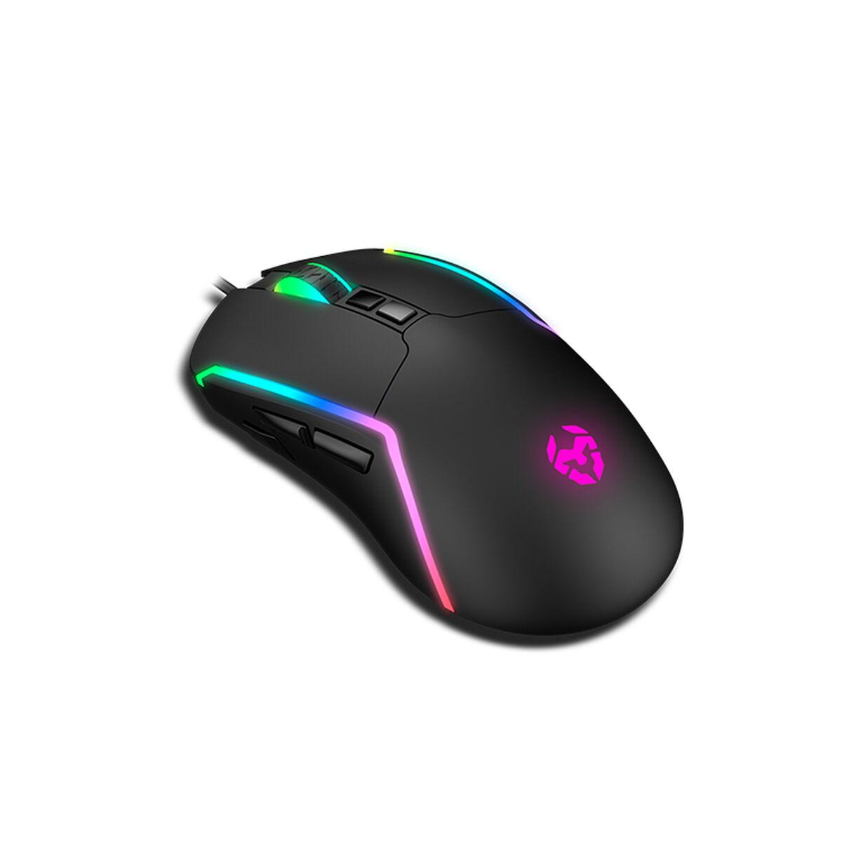 Keybook USB di gioco KROM Kenya Pack USB RGB + USB Mouse 8000DPI RGB + USB RGB Headles Driver + Park 45x40x0.3cm - Black Color