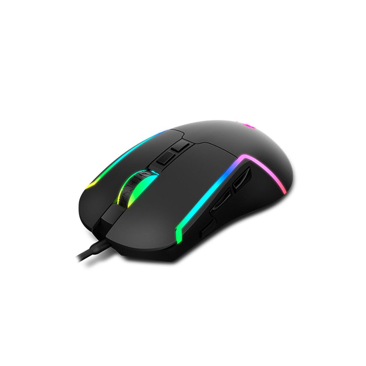 Keybook USB di gioco KROM Kenya Pack USB RGB + USB Mouse 8000DPI RGB + USB RGB Headles Driver + Park 45x40x0.3cm - Black Color