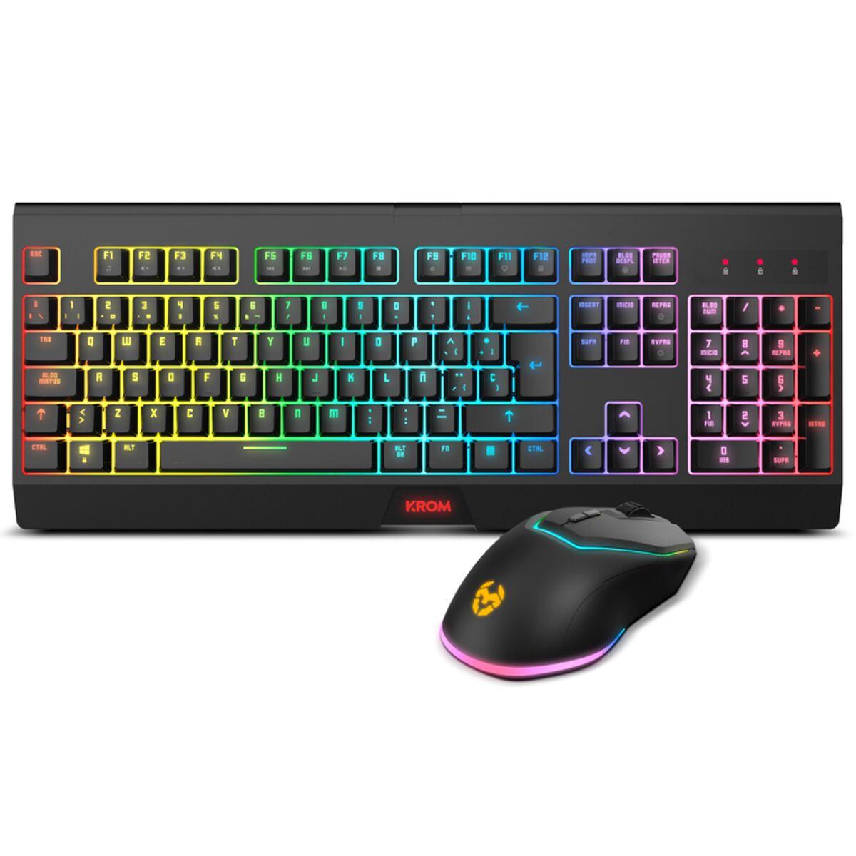 KROM KABALA | Kit tastiera e mouse wireless RGB SP