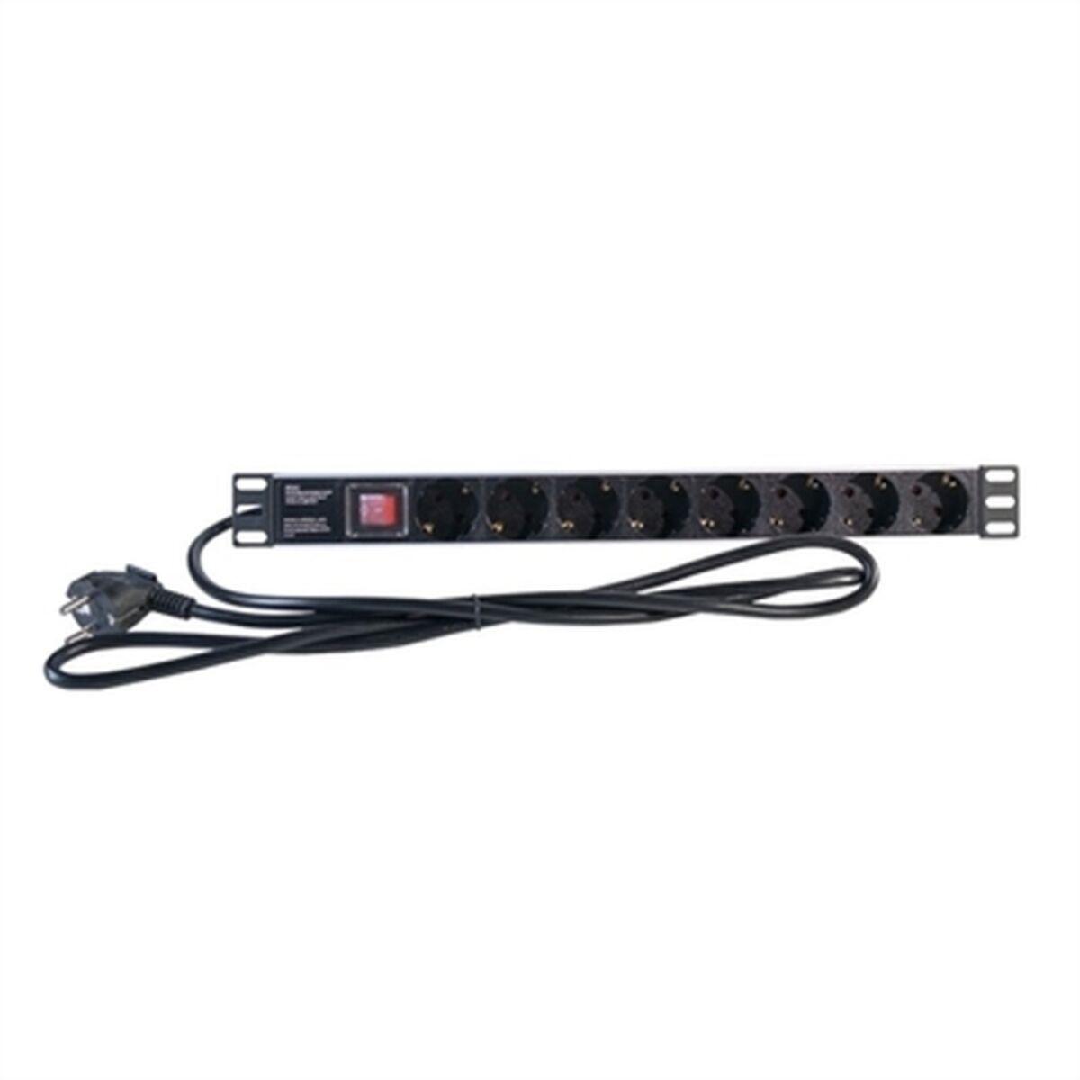 Multipresa 2LAN 19" con 8 interruttori Schuko