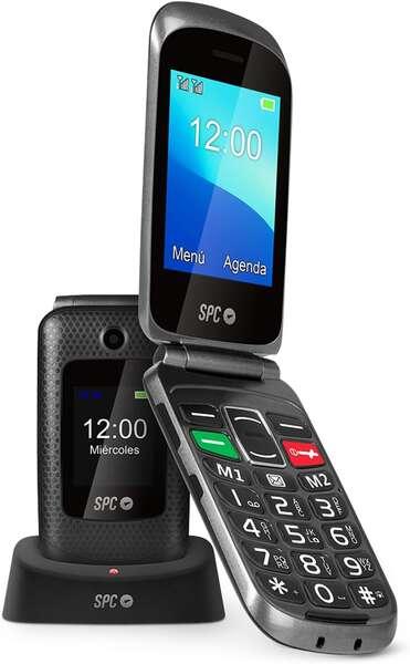 SPC Magnus Telefono Mobile - Design di Concha - Teclas Grandes - Boton SOS - Base de Carga USB-C - Volume de Timbre 95Db - Comp
