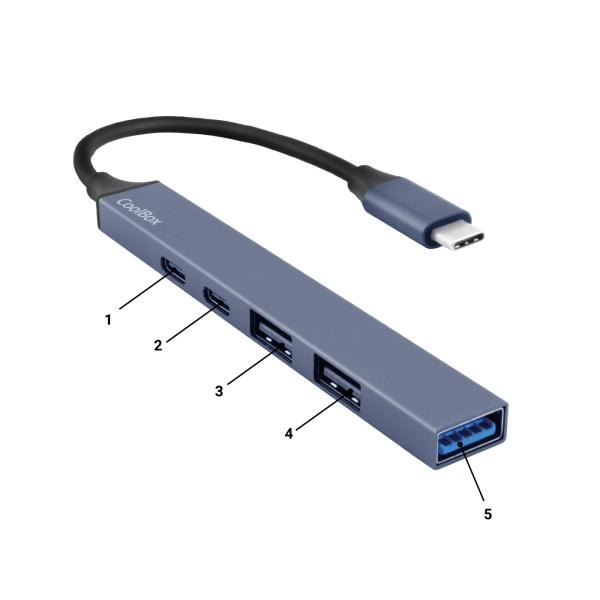 CoolBox COO-HUB5-C replicatore di porte e docking station per laptop