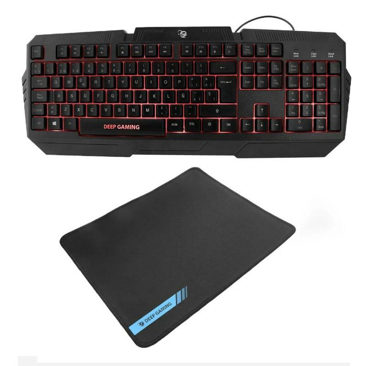 Tastiera e Mouse CoolBox DEEPGAMING XWING2 Nero Multicolore Qwerty in spagnolo
