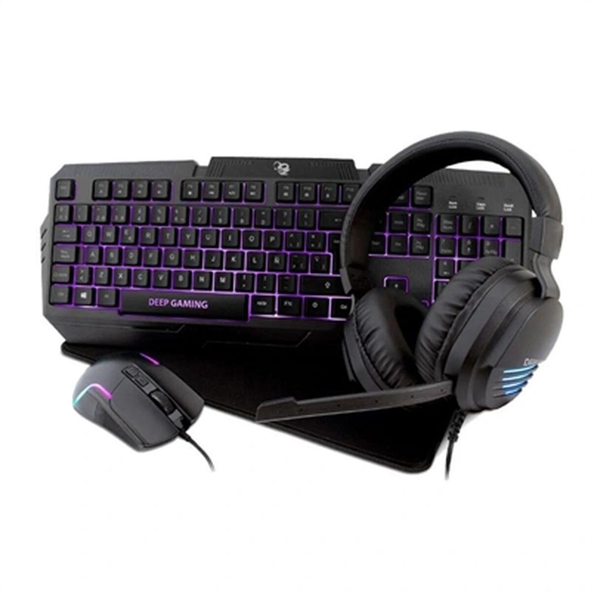 Tastiera e Mouse CoolBox DEEPGAMING XWING2 Nero Multicolore Qwerty in spagnolo