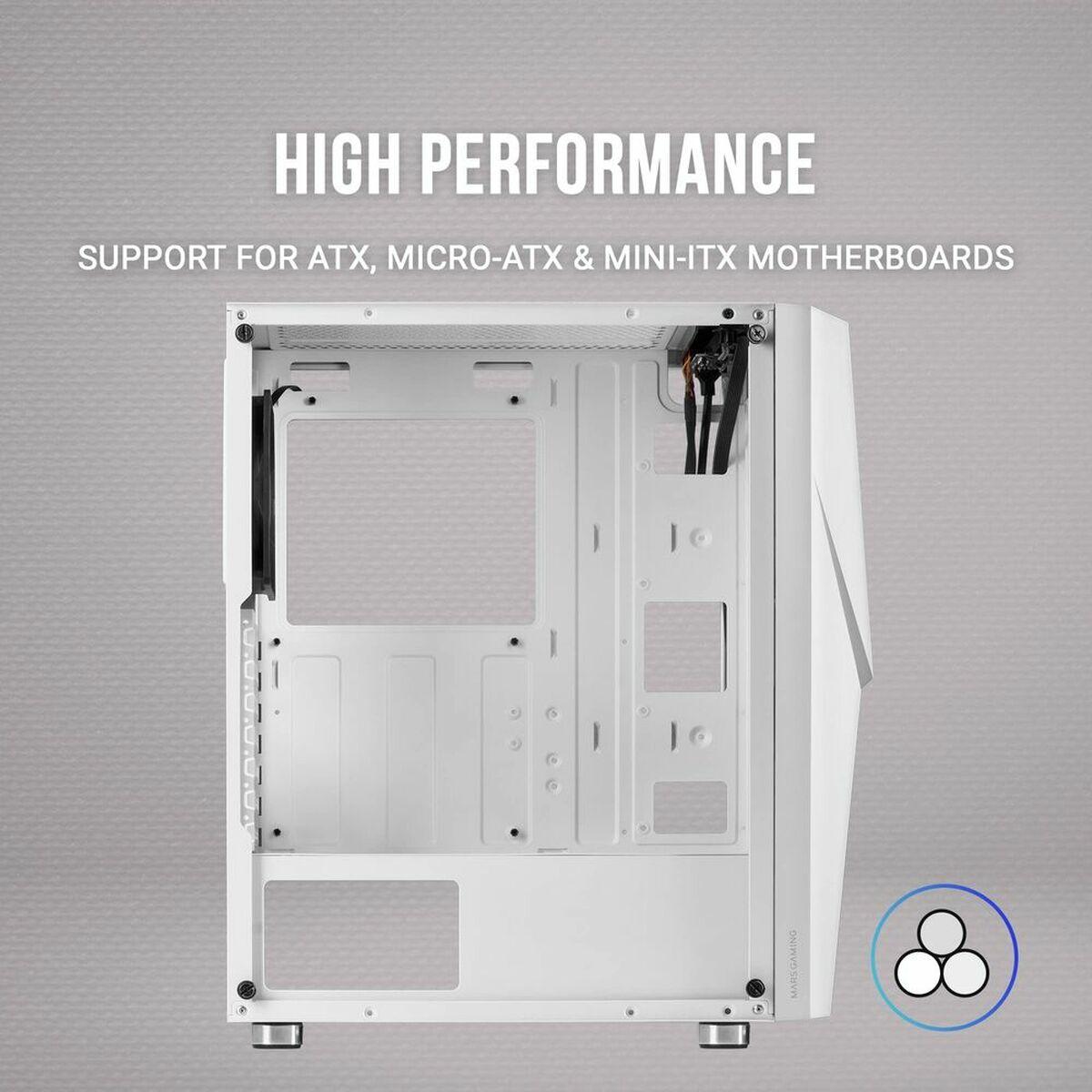 Mars Gaming MC777 Mid-Tower gaming premium - Specchio Infinity ARGB - 17 modalità luce - Raffreddamento avanzato con 2 ventole