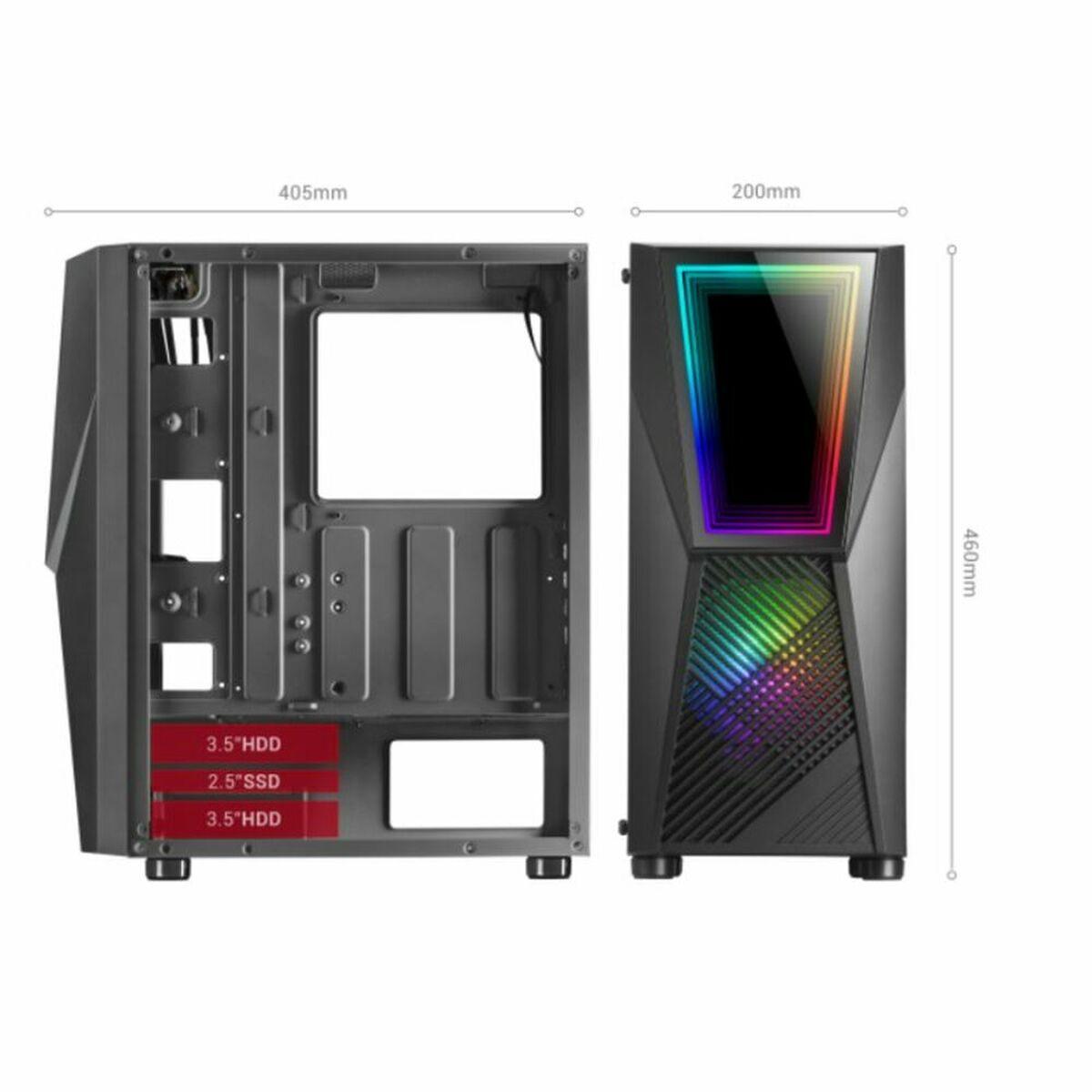 Mars Gaming MC777 Mid-Tower gaming premium - Specchio Infinity ARGB - 17 modalità luce - Raffreddamento avanzato con 2 ventole