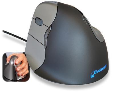 Evoluente VerticalMouse 4 - Mouse - ergonomicamente - per gallina sinistra - otticamente - 6 tasti - cablato - USB