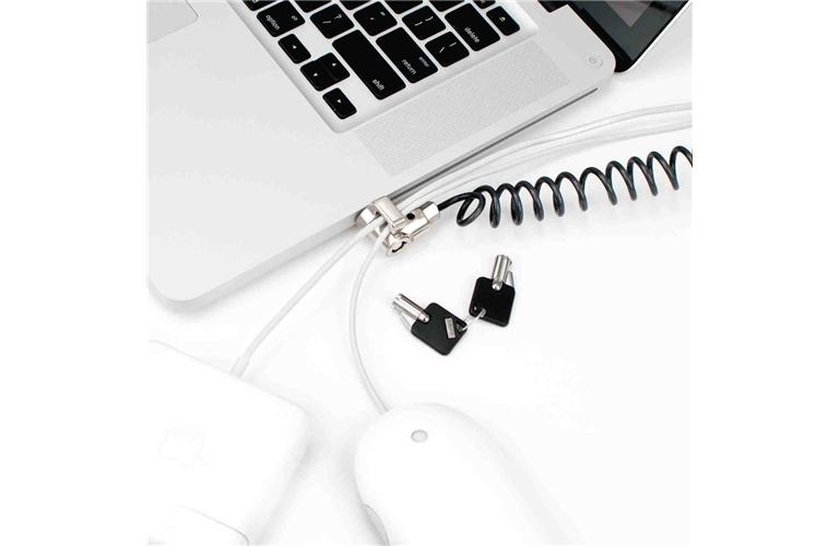 Compulocks Coiled Cable Lock cavo di sicurezza Nero, Acciaio inossidabile