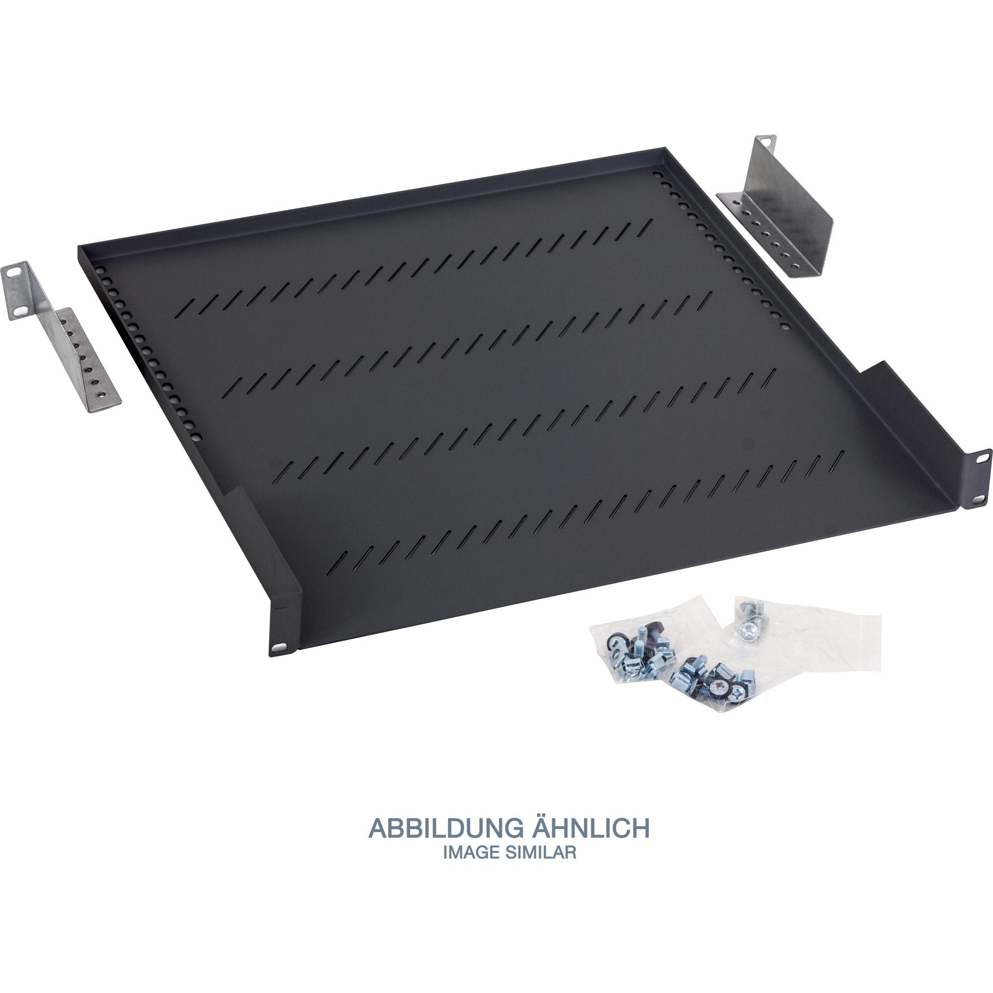 • 1U fino a 40Kg • incl. materiale di montaggio • nero RAL9011 • lamiera d'acciaio forata
