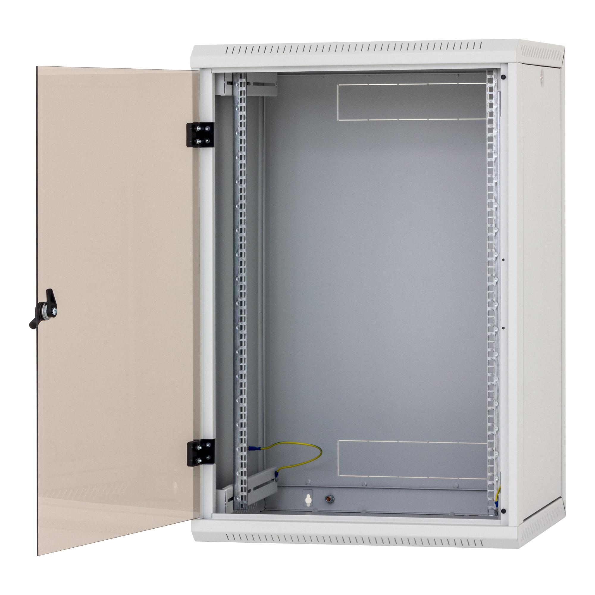 Rack a parete rua 9u/500 mm lato rimovibile+porta di vetro