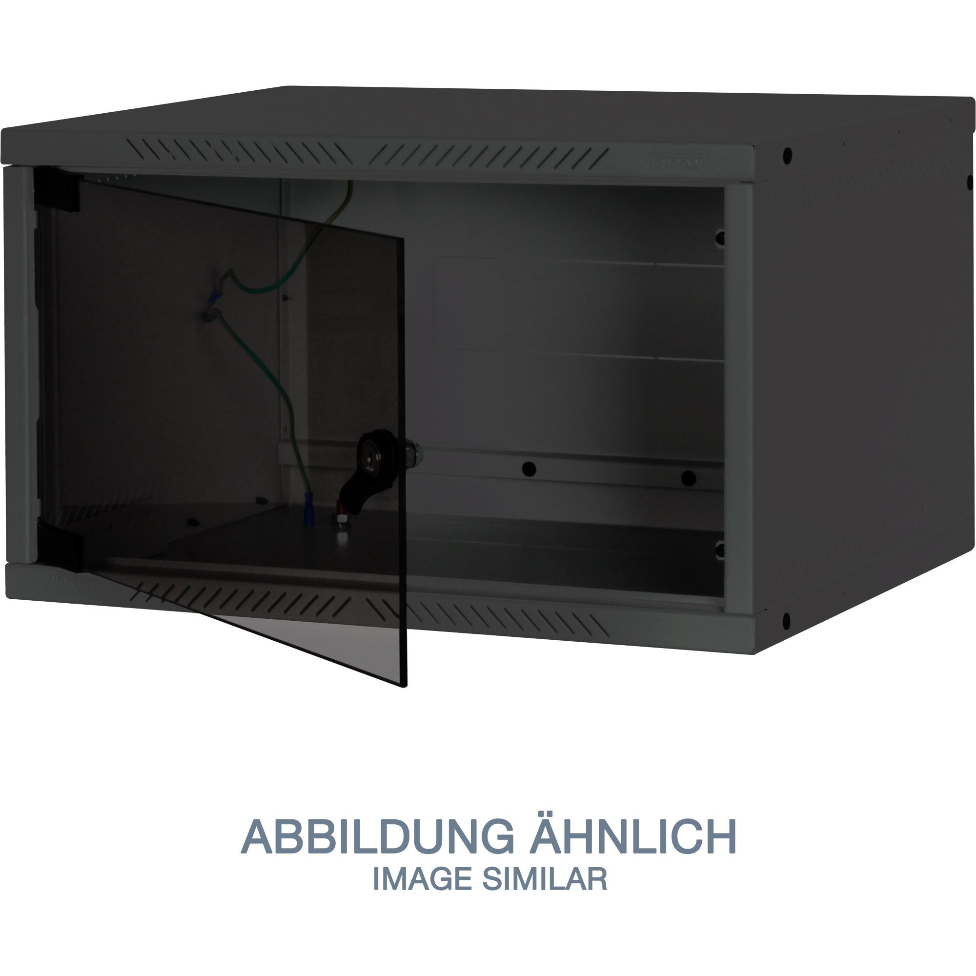 48,3 cm (19) Housing montato a parete 12U, 1 pezzo, T400, nero, smontati, pacchetto piatto,