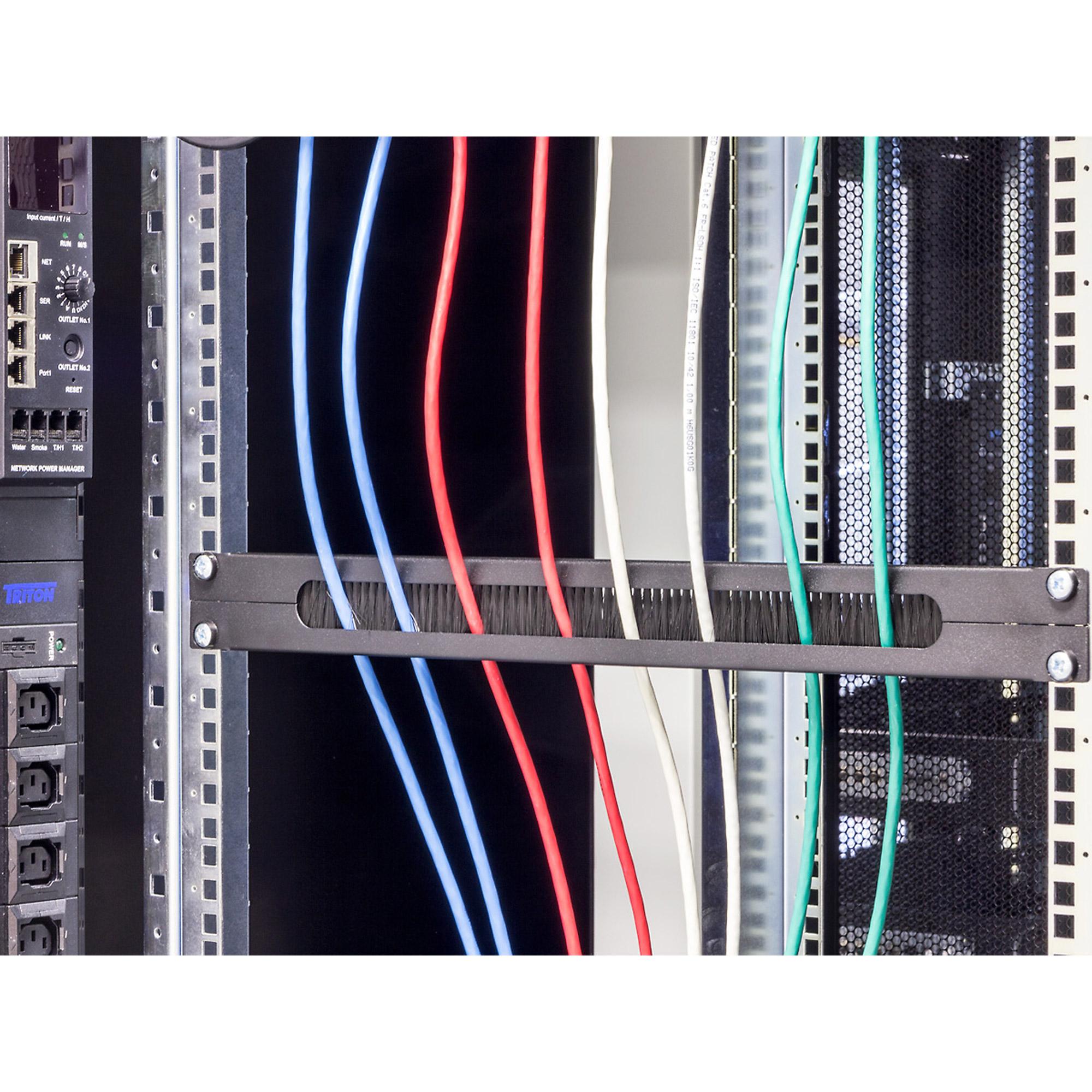 Triton Cable Enclosure Plate (19 ") 1 HE orizzontalmente condiviso con un pennello nero