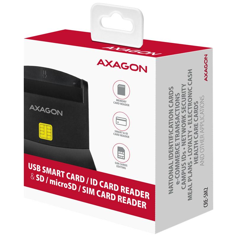 Axagon Cre -Sm2 - Indoor - Black - Attività - Controllo - Link - Finito - 1,3 M - MMC - MMC Mobile - MMC+ - MicroSD (transflas