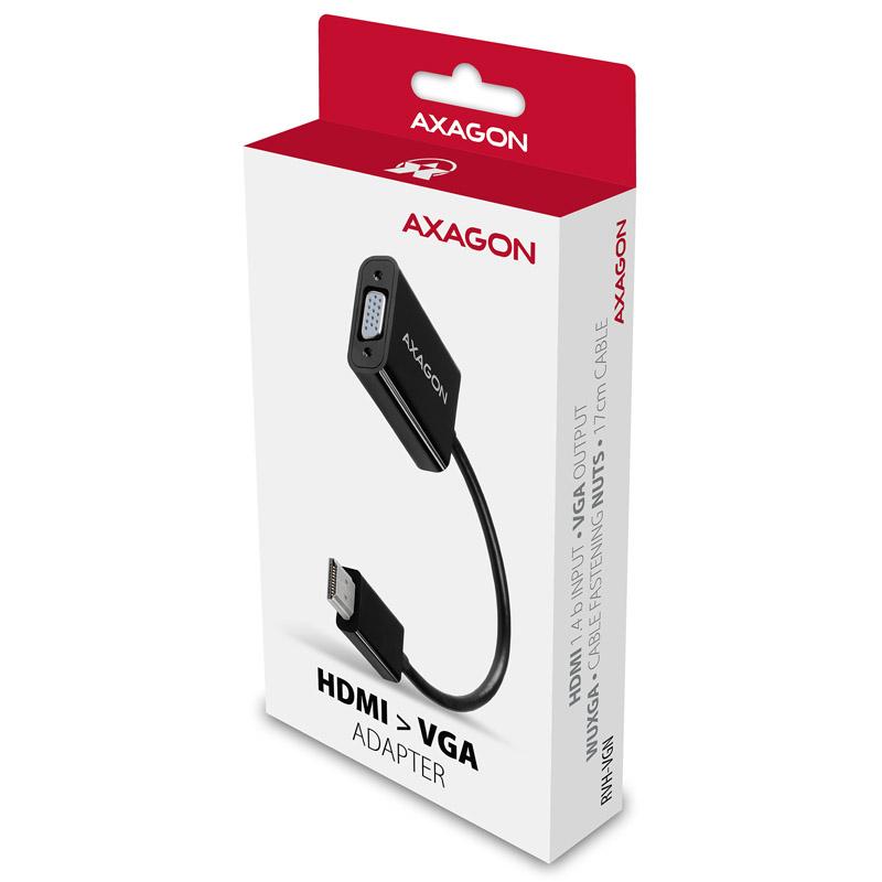 Axagon RVH-VGN Adattatore cavo video 017 M HDMI Tipo A (Standard) VGA (D-SUB) Black (RVH-VGN)