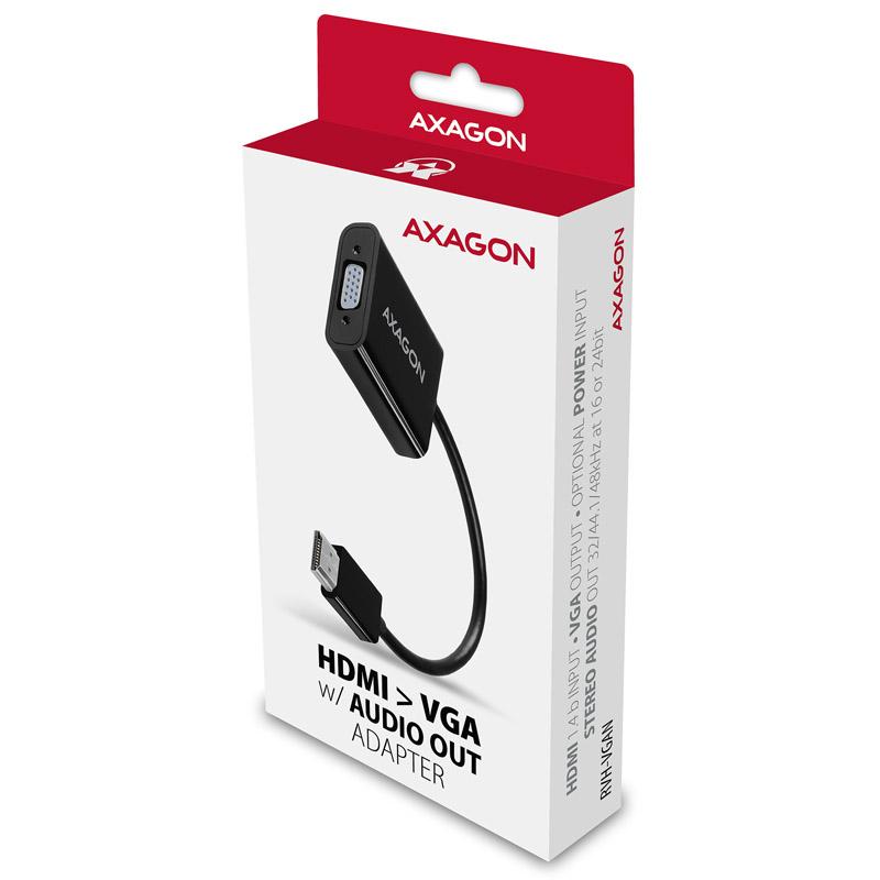 Axagon RVH-Vgan Video Cavo Adattatore 017 M HDMI Tipo A (Standard) VGA (D-SUB) Black (RVH-VGAN)