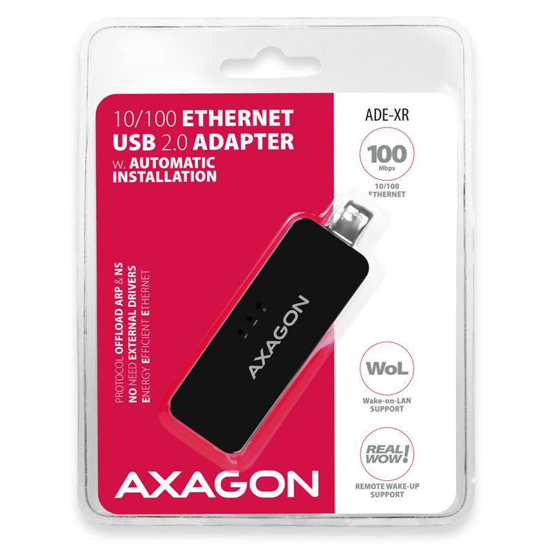 Axagon ADE-XR Cavo Interfaccia/Adattatore USB 2.0 RJ-45 Nero (ADE-XR)