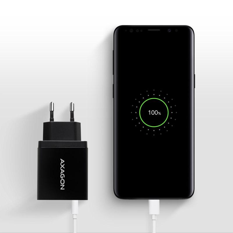 Caricabatterie ACU-QC19, 1x USB-A, QC3.0/AFC/FCP/Smart 5 V / 1,3 A, 19 W - nero