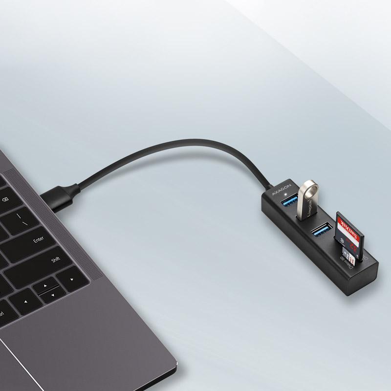 Axagon HMA -cr3a - USB 3.2 Gen 1 (3.1 Gen 1) Tipo -A - USB 3.2 Gen 1 (3.1 Gen 1) Tipo -A - MMC Mobile - MicroSD (transflash) -