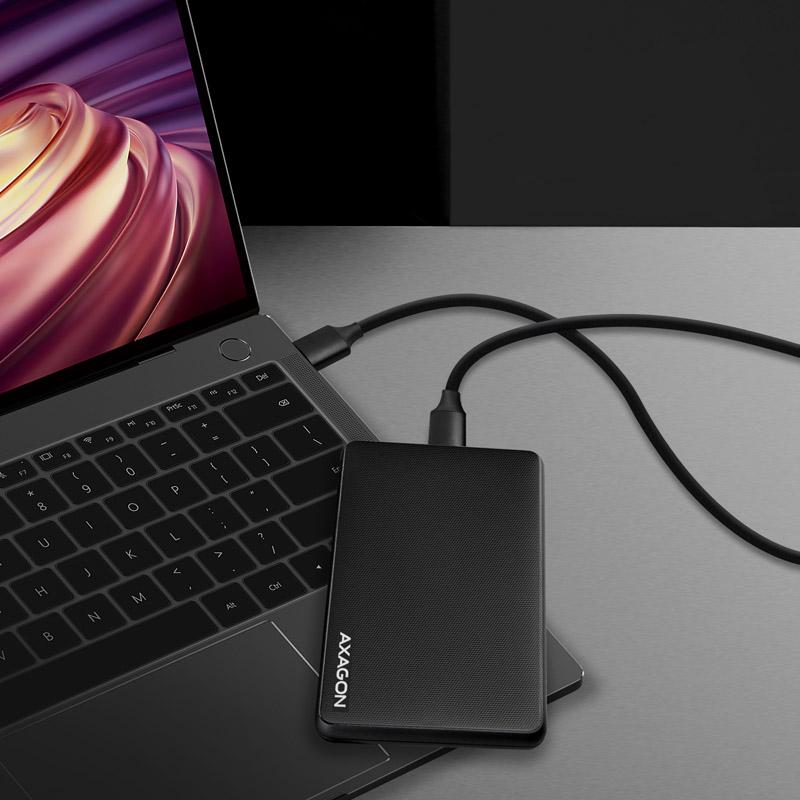 Axagon EE25-SL contenitore di unit di archiviazione Box esterno HDD/SSD Nero 2.5 (AXAGON EE25-SL USB 3.0 / SATA III - USB-A Ex