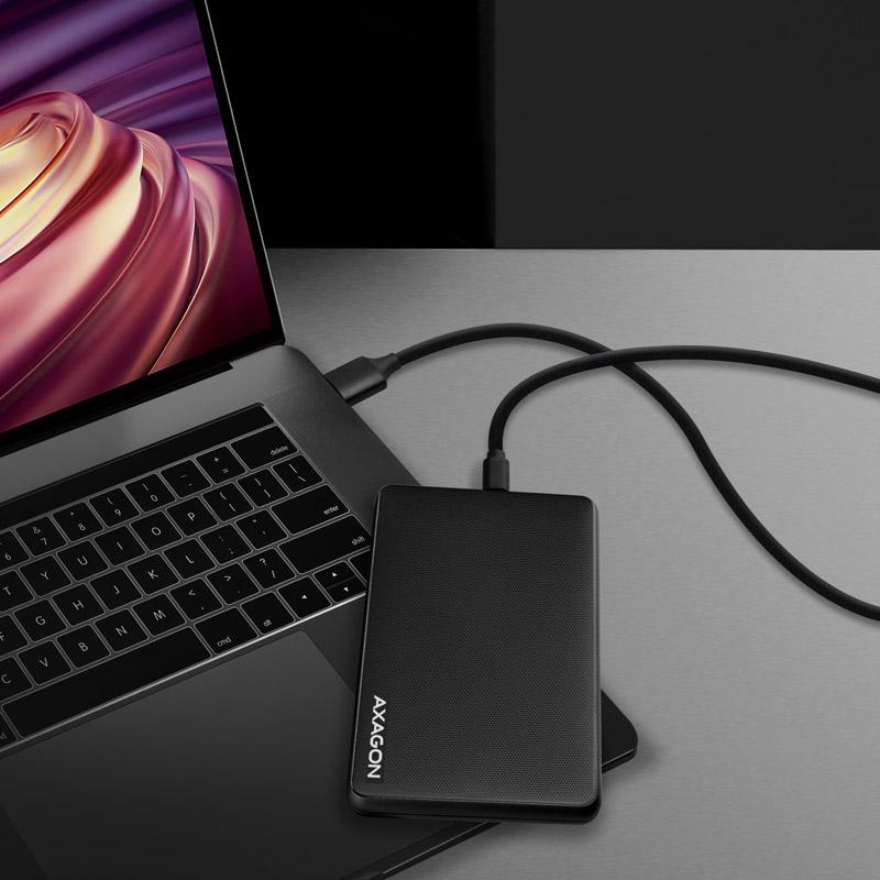 Axagon EE25-SLC contenitore di unit di archiviazione Box esterno HDD/SSD Nero 2.5 (AXAGON EE25-SLC USB-C 3.2 Gen1 - SATA 6G 2.