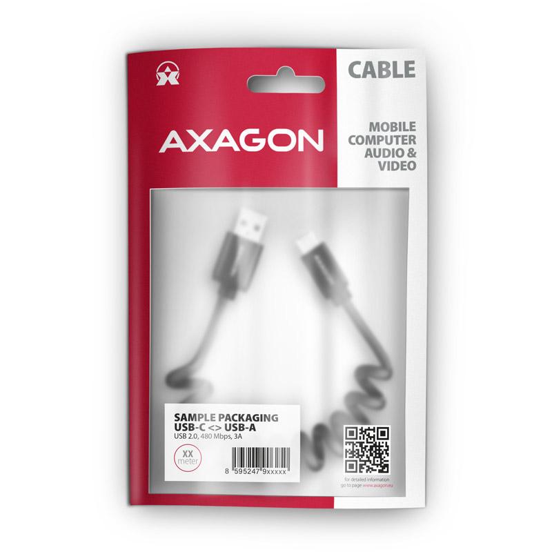 Axagon BUCM-AM10TB cavo USB USB 2.0 06 m USB C USB A Nero
