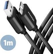 Axagon BUMM3-AM10AB cavo USB USB 3.2 Gen 1 (3.1 Gen 1) 1 m Micro-USB B USB A Nero