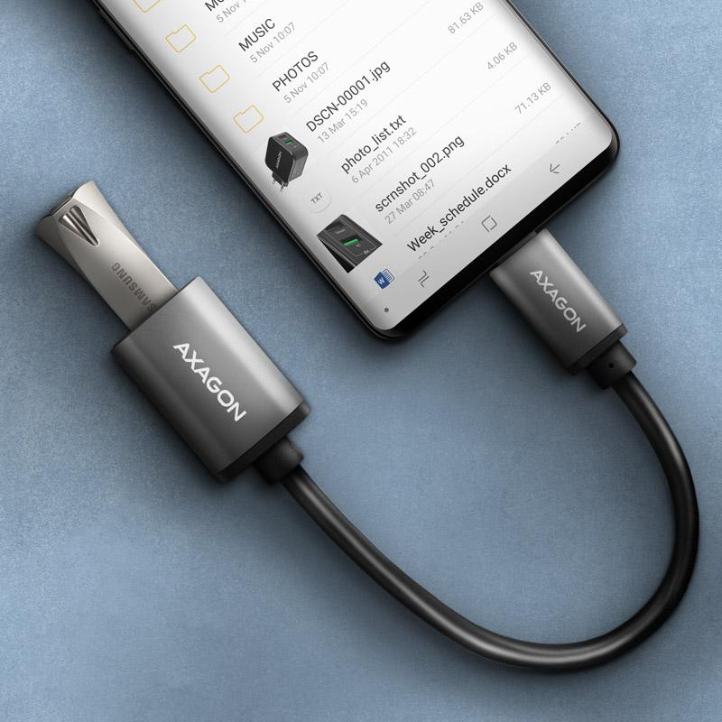 Axagon RUCM-AFAC cavo USB USB 3.2 Gen 1 (3.1 Gen 1) 02 m USB C USB A Grigio