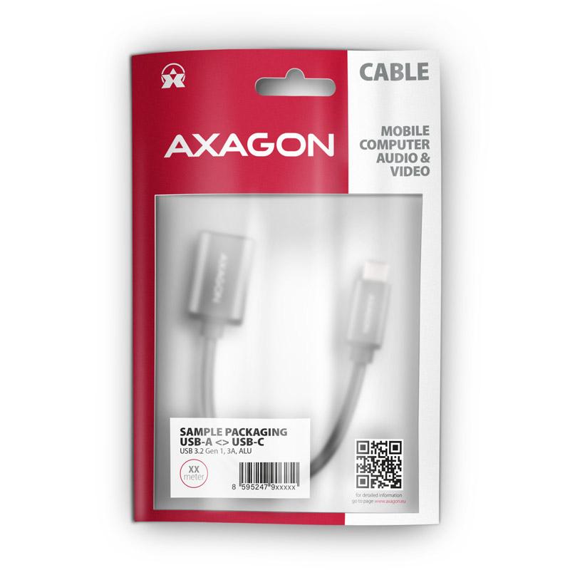 Axagon RUCM-AFAC cavo USB USB 3.2 Gen 1 (3.1 Gen 1) 02 m USB C USB A Grigio