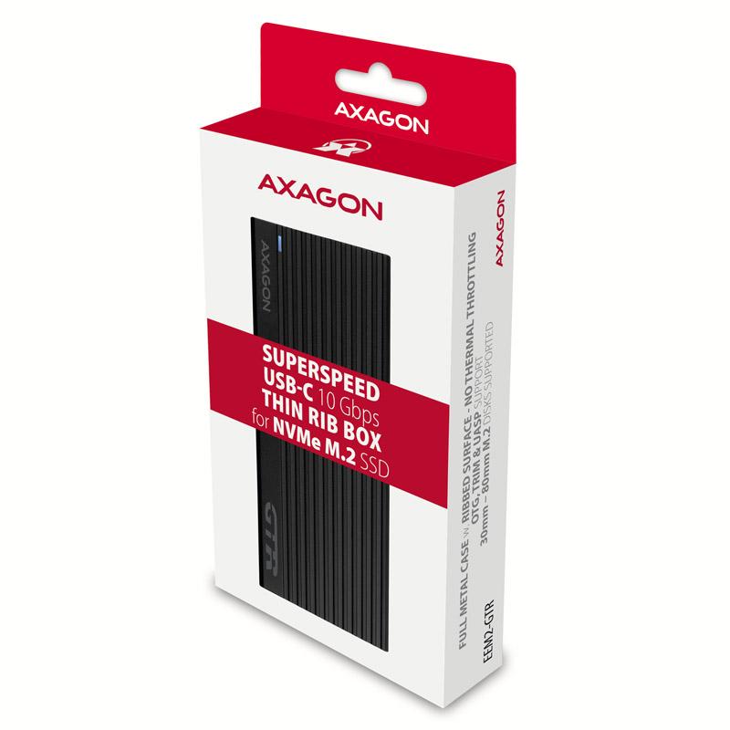Axagon EM2-GTR Box esterno SSD Nero M2 (AXAGON