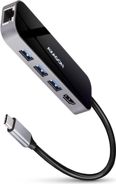 Axagon HMC-6GL Interfaccia Hub USB 3.2 Gen 1 (3.1 Gen 1) Type-C 5000 Mbit/S Grigio nero (HMC-6GL)