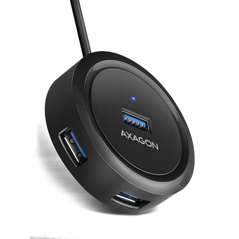 Axagon HUE-P1AL hub di interfaccia USB 3.2 Gen 1 (3.1 Gen 1) Type-A 5000 Mbit/s Nero