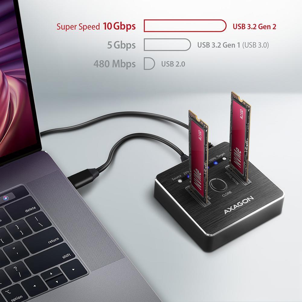 Axagon ADSA-M2C docking station per unitÃƒÆ’Ã‚Â  di archiviazione USB 3.2 Gen 2 [3.1 Gen 2] Type-C (AXAGON ADSA-M2C N
