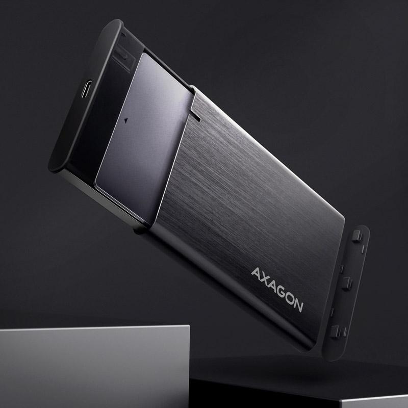 Axagon EE25-A6C contenitore di unit di archiviazione Box esterno HDD/SSD Nero 2.5 (AXAGON EE25-A6C USB-C 3.2 - SATA 6G 2.5 Ext