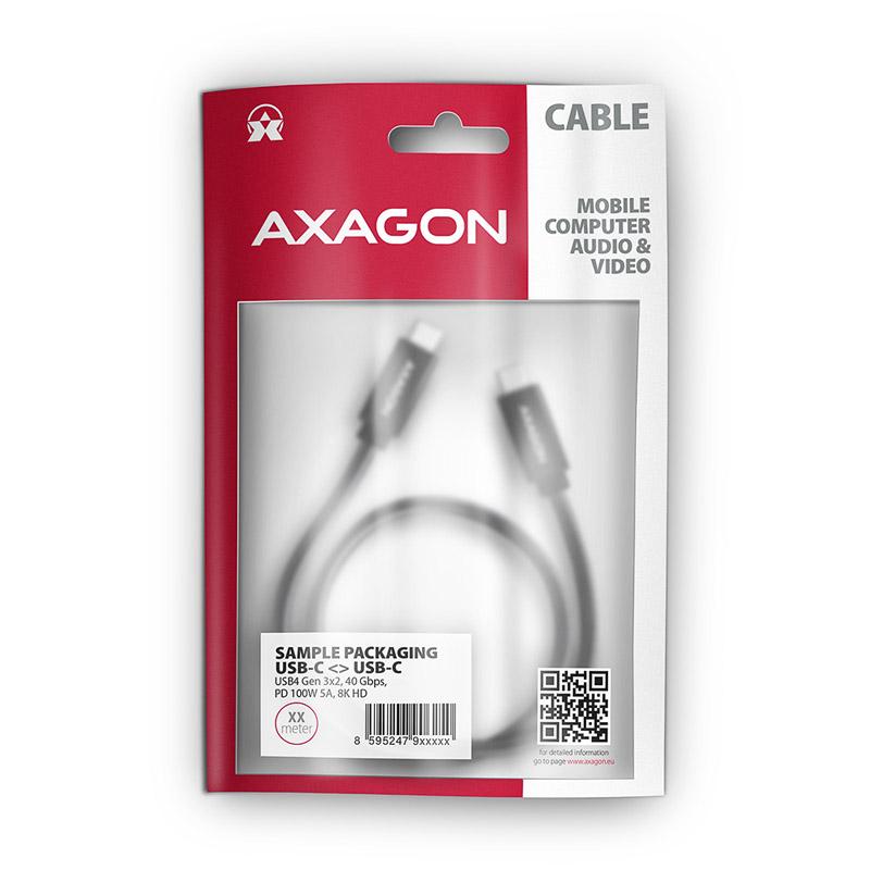 Axagon BUCM432-CM10AB cavo USB USB4 Gen 3x2 1 m USB C Nero