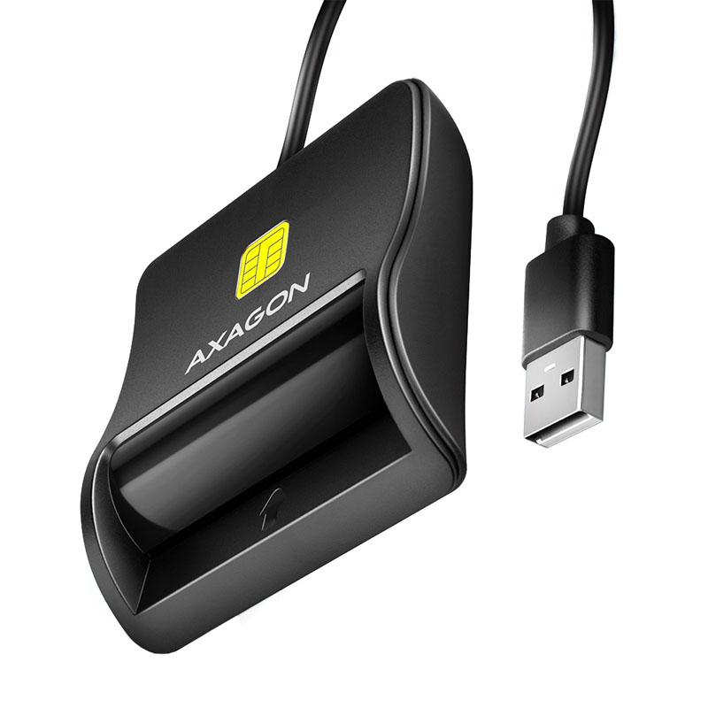 Axagon CRE-SM3N USB Smart card Flat lettore di card readers Interno USB 2.0 Nero