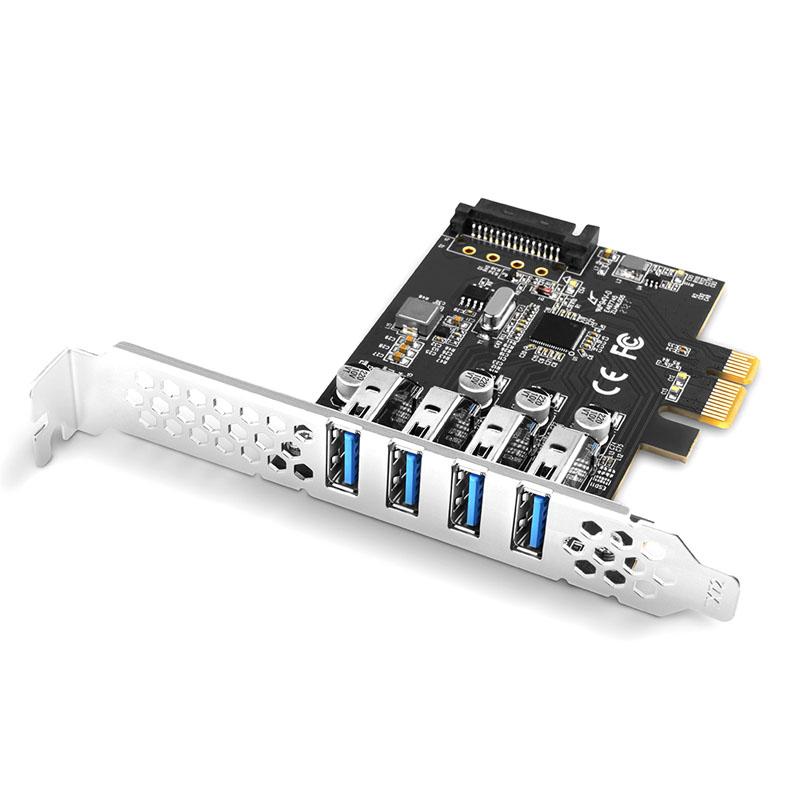 AXAGON PCEU-43RS PCIe Adapter 4x USB3.0 UASP VIA 15-pin SATA Power Controller Ca