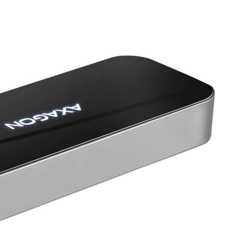 Axagon HMC-6H4A replicatore di porte e docking station per laptop Cablato USB 3.2 Gen 1 (3.1 Gen 1) Type-C Nero Grigio