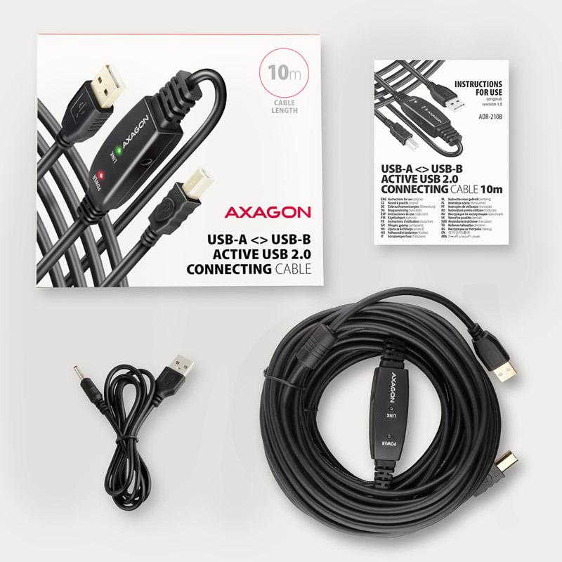 Cavo di connessione Axagon ADR-210B Active USB 2.0 USB-A su USB-B-10M (ADR-210B)