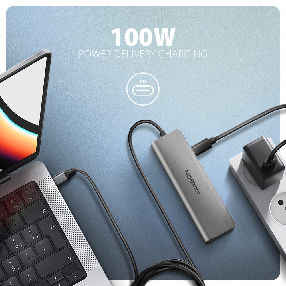 *HMC-5H Hub USB 5in1 5Gb ps, 3xUSB, HDMI, PD100W