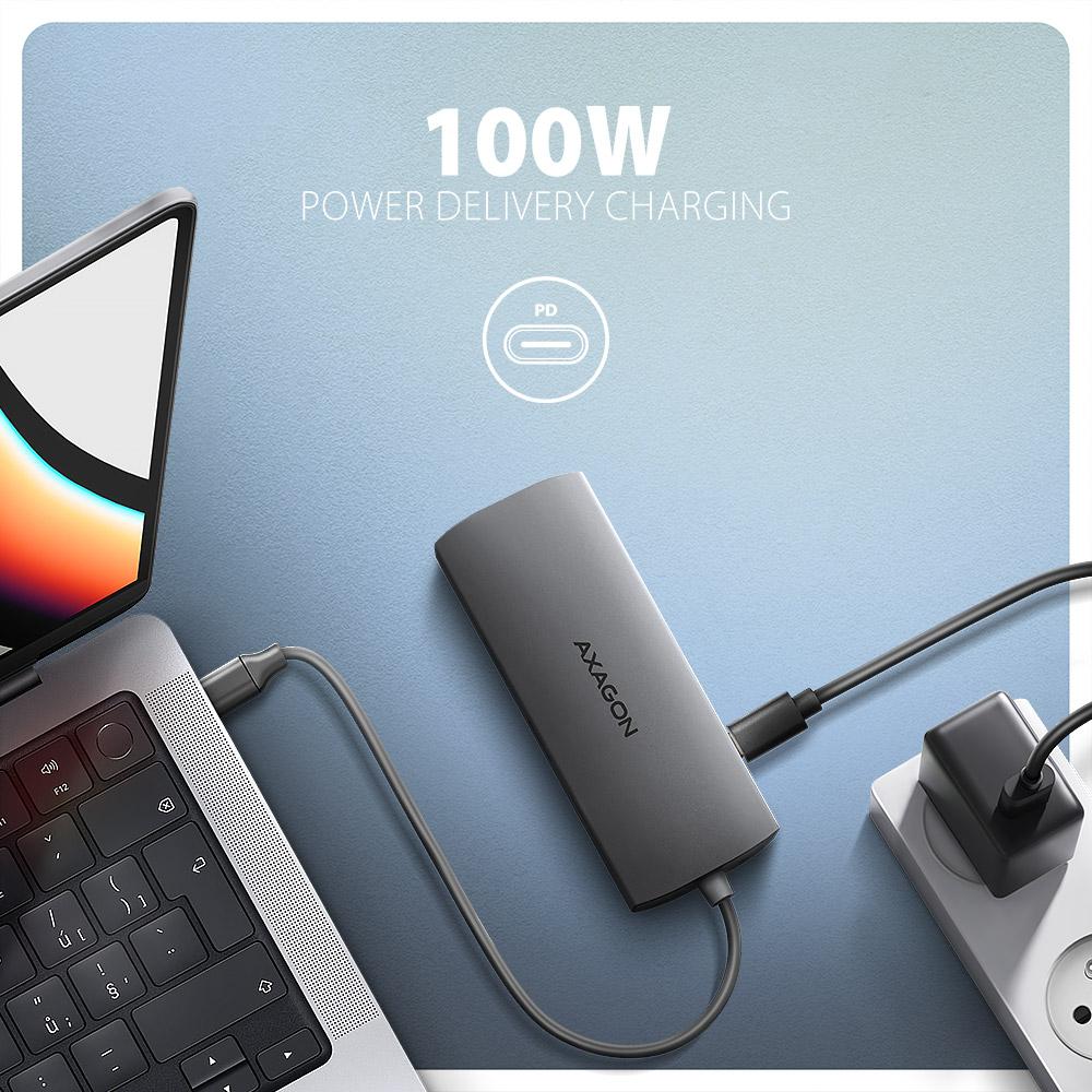 *HMC-8HLSA Hub USB 8in1 5Gbps HDMI audio LAN PD