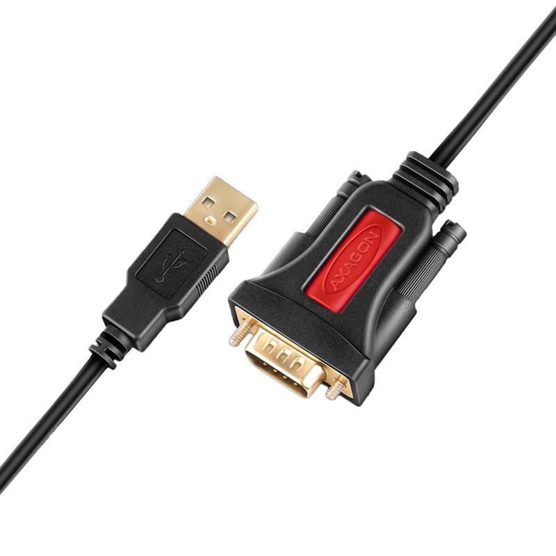 Axagon ADS-1PSN USB-A 2.0 SERIAL RS-232 DB9-M Adattatore prolifico Cavo da 1,5 m-Digitale/Data-1,5 m (ADS-1PSN)