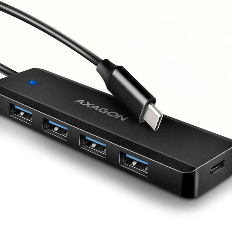 Axagon HUE-C1C hub di interfaccia USB 3.2 Gen 1 (3.1 Gen 1) Type-C 5000 Mbit/s Nero