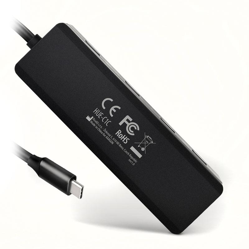 Axagon HUE-C1C hub di interfaccia USB 3.2 Gen 1 (3.1 Gen 1) Type-C 5000 Mbit/s Nero