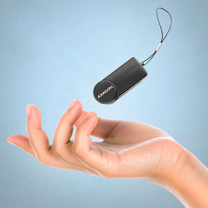 Axagon CRE-SMPC USB-C Smart card/ID card PocketReader lettore di card readers Interno USB tipo-C Nero