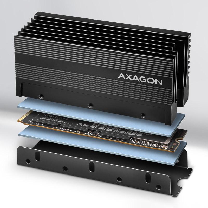 Raffreddatore passivo AXAGON CLR-M2XT M.2 SSD, alluminio - 2280