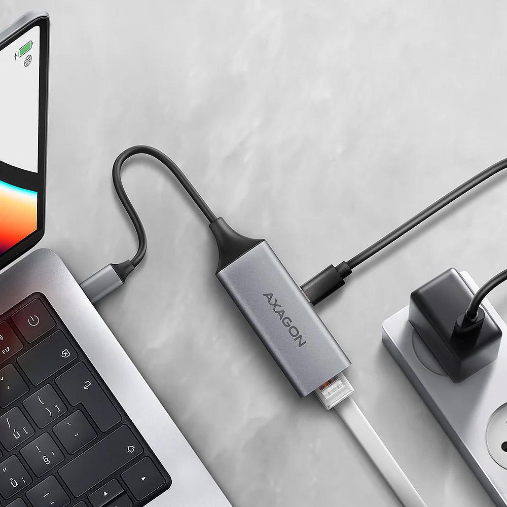 Axagon ADE-TXPD replicatore di porte e docking station per laptop Cablato USB 3.2 Gen 1 (3.1 Gen 1) Type-C Grigio