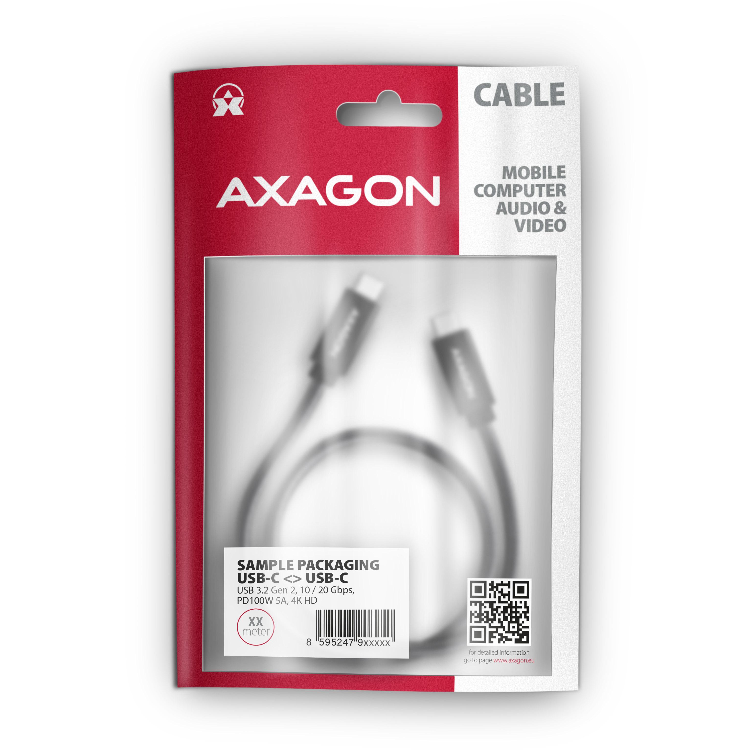 Axagon BUCM32-CM15AB cavo USB USB 3.2 Gen 2x2 15 m USB C Nero