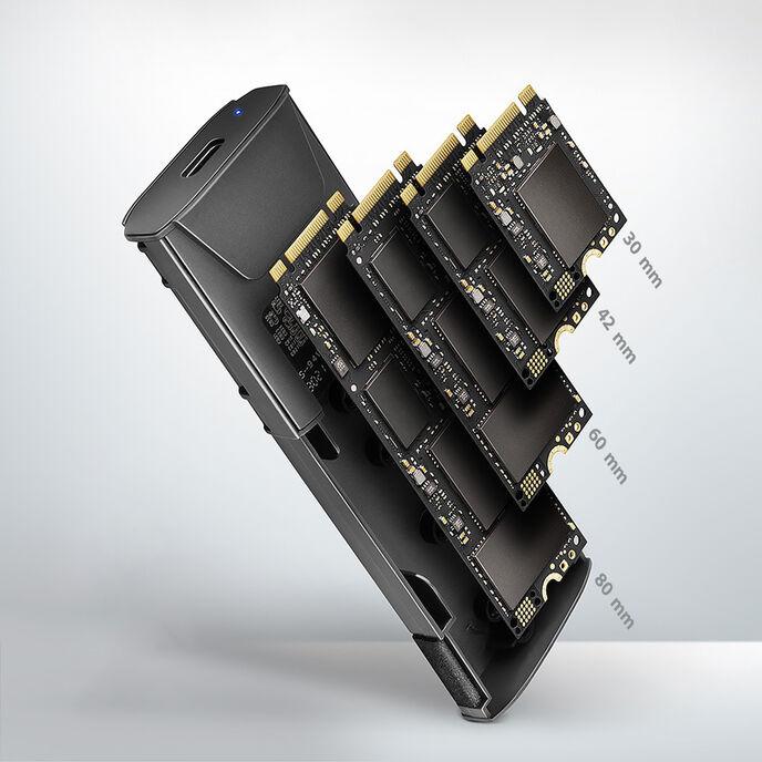 Axagon EEM2-GTS2 contenitore di unità di archiviazione Box esterno SSD Nero M.2