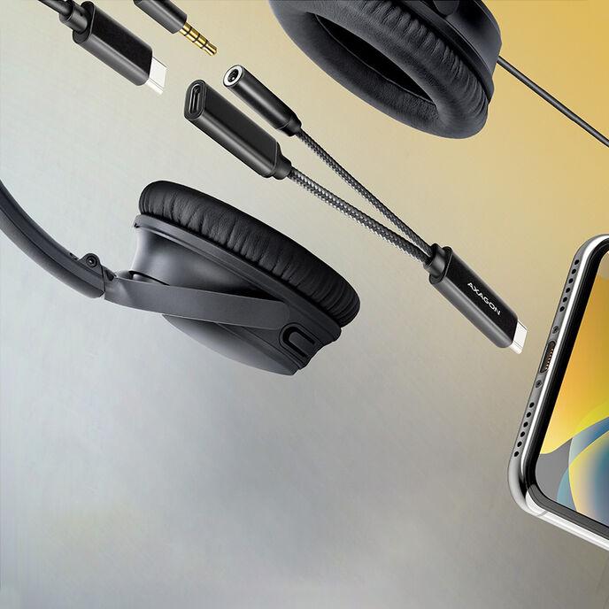 Axagon ADA-HCPD cavo audio 01 m USB-C 3.5 mm USB-C Nero